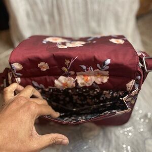 Vera Bradley Burgundy Floral Crossbody Bag